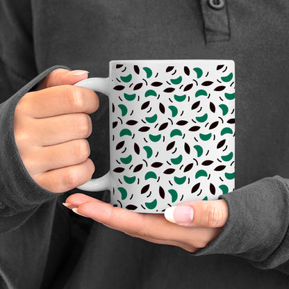 Vector leaves pattern design (2) White 330 ml Coffee Mug