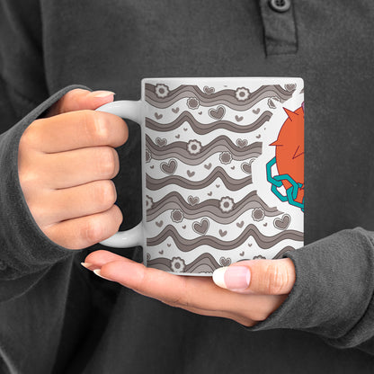 Love chain pattern design White 330 ml Coffee Mug