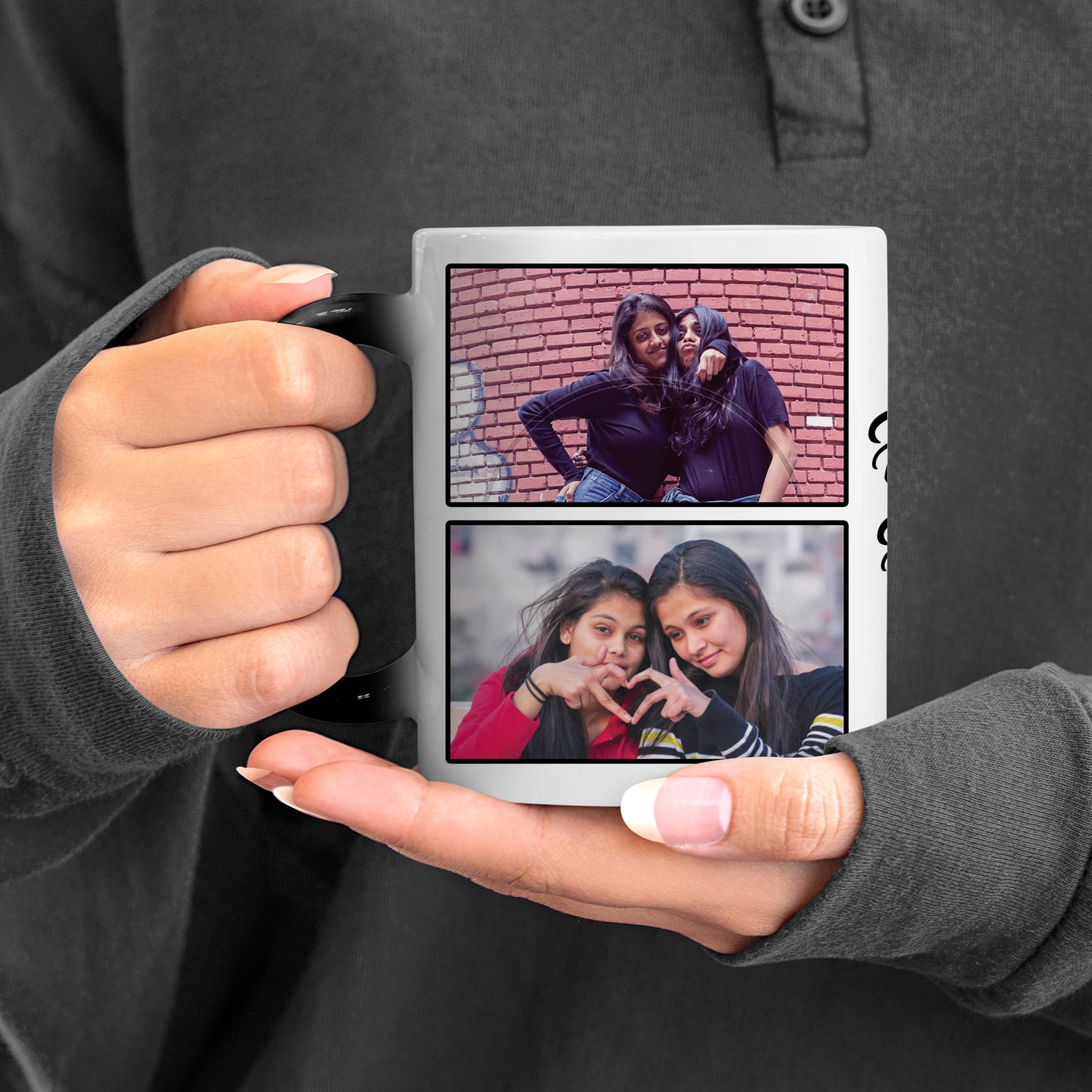 Best Friend forever customized add four photos magic mug 330 ml Coffee Mug