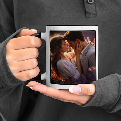 Best Couple Personalized Add Two Photos Black Handle 330 ml Coffee Mug