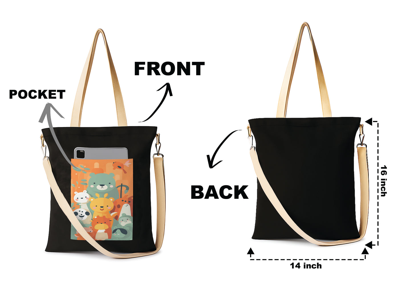 Cute beer Printed Women's Girls Cross Body Sling Bag with Extra Front Pocket, College Bag for Girls, Tote Bag for Shopping,Travel