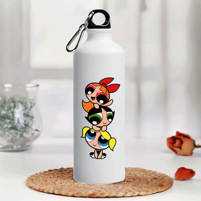 Power Girls  Printed Aluminum Sipper Water Bottle 750 ml For Gym, Yoga, Kids, Boys, Girls, Brother, Sister, Babies, Baby, Workout, Adults