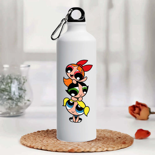 Power Girls  Printed Aluminum Sipper Water Bottle 750 ml For Gym, Yoga, Kids, Boys, Girls, Brother, Sister, Babies, Baby, Workout, Adults