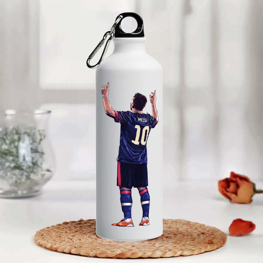 Messi Printed Aluminum Sipper Water Bottle 750 ml For Gym, Yoga, Kids, Boys, Girls, Brother, Sister, Babies, Baby, Workout, Adults