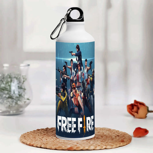 Free fire Printed Aluminum Sipper Water Bottle 750 ml For Gym, Yoga, Kids, Boys, Girls, Brother, Sister, Babies, Baby, Workout, Adults