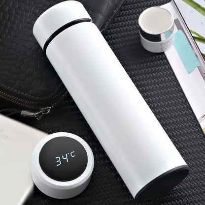 Customized Your Name white Temperature Bottle 500ml With Smart Led light