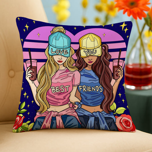 Best Friend Design Cushion (12x12 inches) Pack of 1