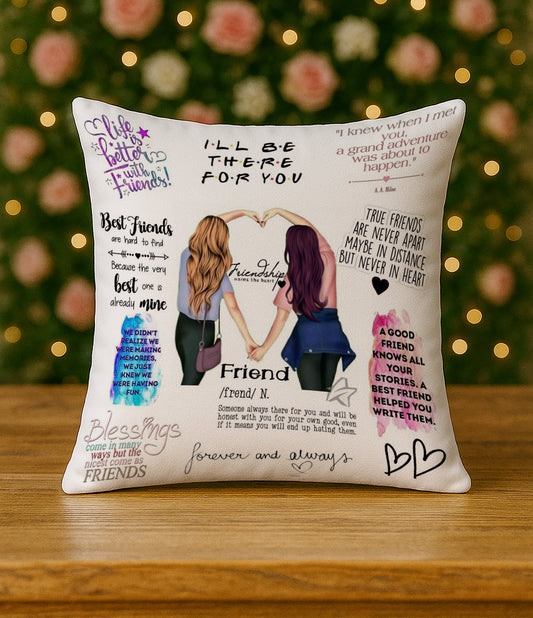 Friendship Quotes Design Cushion (12x12 inches) Pack of 1