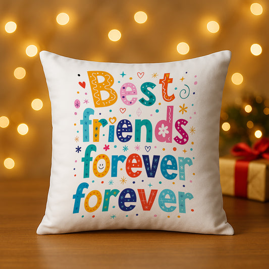 Best Friend Forever Design Cushion (12x12 inches) Pack of 1
