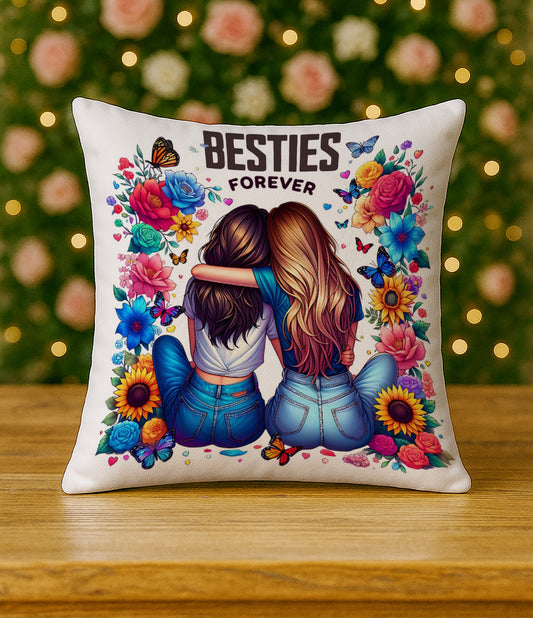 Bestie Forever Design Cushion (12x12 inches) Pack of 1