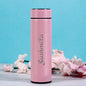 Personalized pink Temperature Bottle 500ml with Smart led