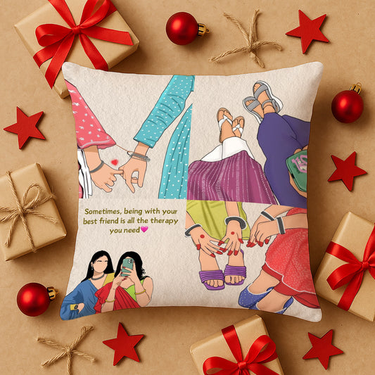 Best Friend Design Cushion (12x12 inches) Pack of 1
