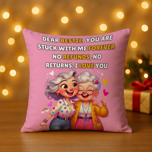 Dear Bestie Design Cushion (12x12 inches) Pack of 1