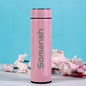 Customized Your Name pink Temperature Bottle 500ml With Smart Led