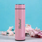 Customized pink Temperature Bottle 500ml with Smart led