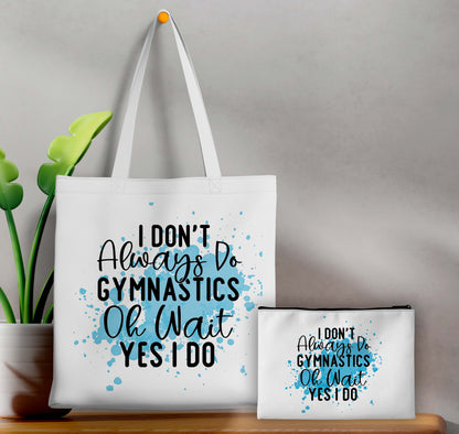 Gymnastic Printed Design Tote Bag with Pouch Bag (14 X 16 Inches) For Shopping, College, Travel