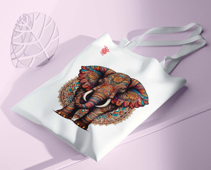 Colorful Elephant Design Tote Bag (14 X 16 Inches) Tote bag For Shopping, College, Travel