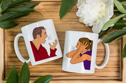Special Cute Couple Printed Glossy Finished,1 Piece,330ml Ceramic Coffee Mug  (330 ml)