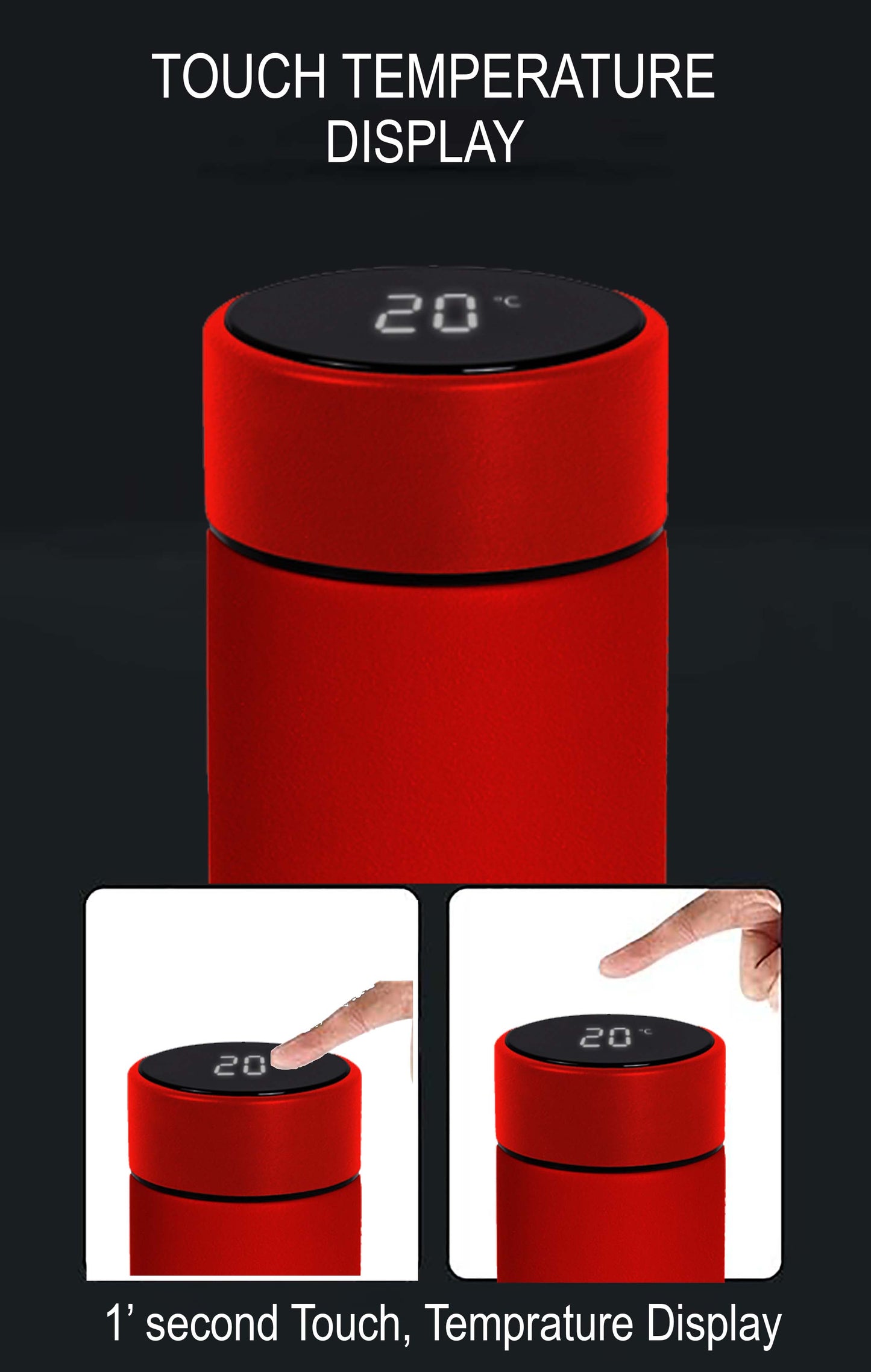 Customized Red Temperature Bottle 500ml