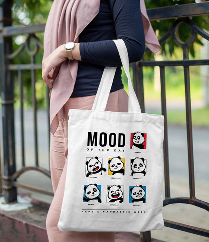 Mood Printed Design Tote Bag with Pouch Bag (14 X 16 Inches) For Shopping, College, Travel