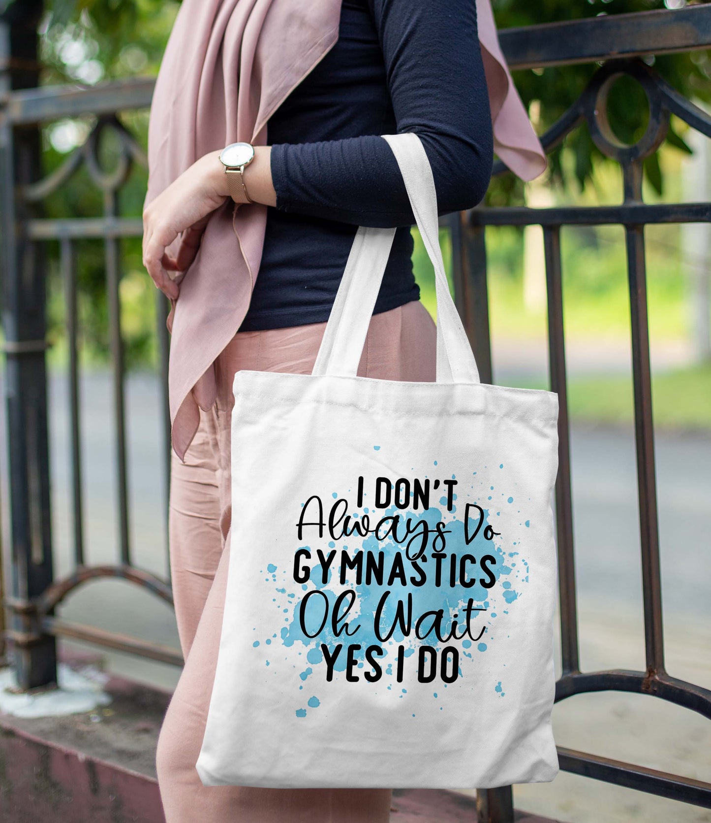 Gymnastic Printed Design Tote Bag with Pouch Bag (14 X 16 Inches) For Shopping, College, Travel