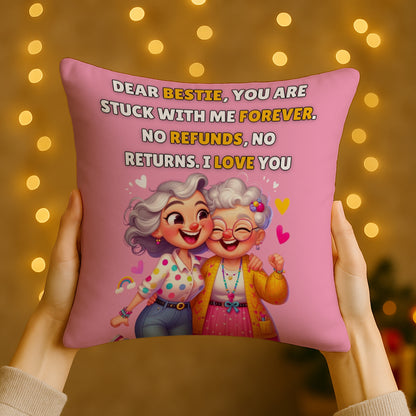 Dear Bestie Design Cushion (12x12 inches) Pack of 1