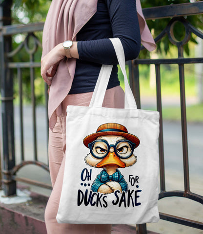 Duck Shake Printed Design Tote Bag with Pouch Bag (14 X 16 Inches) For Shopping, College, Travel
