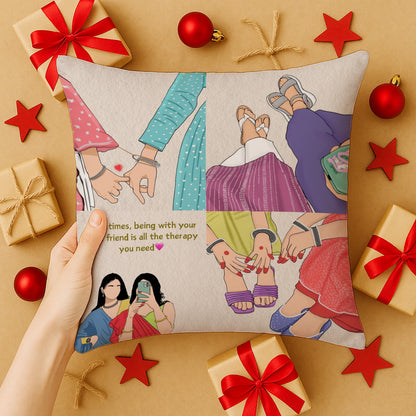 Best Friend Design Cushion (12x12 inches) Pack of 1