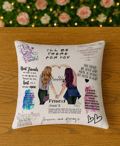 Friendship Quotes Design Cushion (12x12 inches) Pack of 1