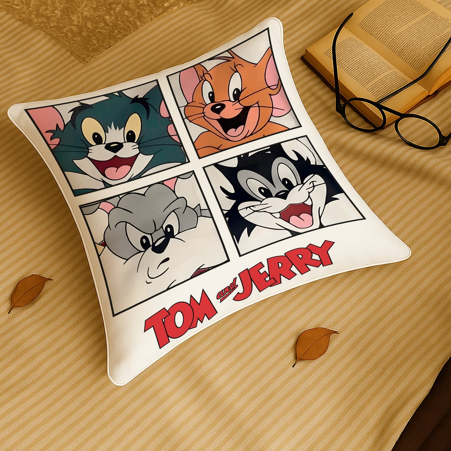 Tom And Jerry Design Cushion (12x12 inches) Pack of 1