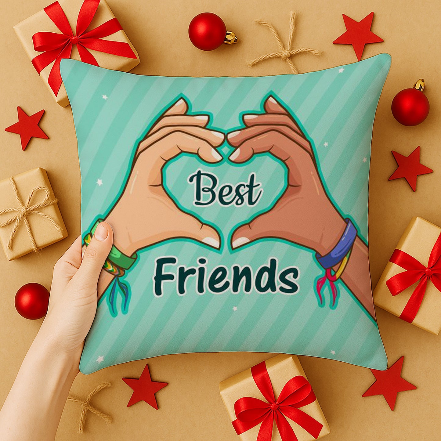 Best Friend Design Cushion (12x12 inches) Pack of 1