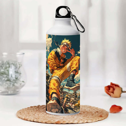 Naruto 2 Printed Aluminum Sipper Water Bottle 750 ml For Gym, Yoga, Kids, Boys, Girls, Brother, Sister, Babies, Baby, Workout, Adults