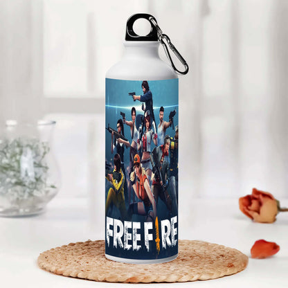 Free fire Printed Aluminum Sipper Water Bottle 750 ml For Gym, Yoga, Kids, Boys, Girls, Brother, Sister, Babies, Baby, Workout, Adults