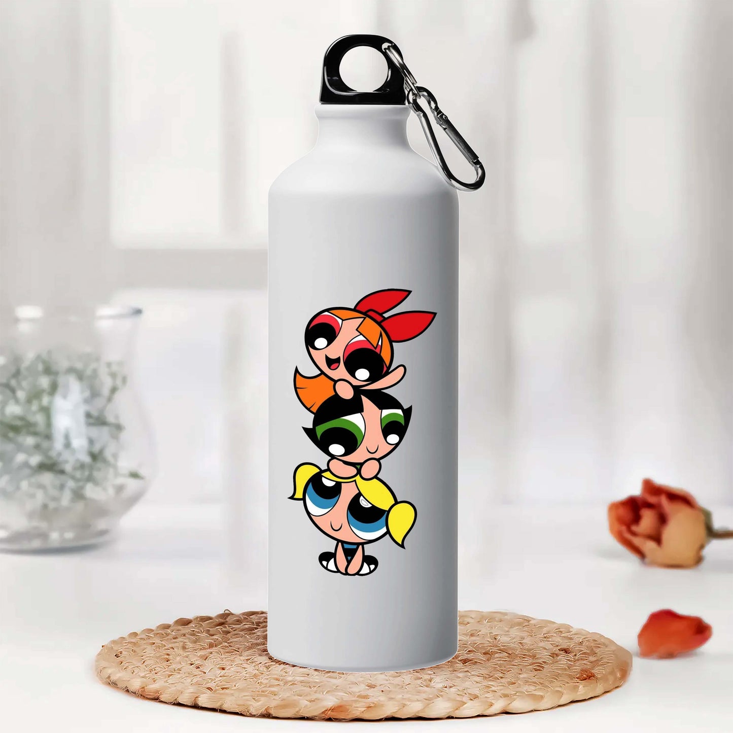 Power Girls  Printed Aluminum Sipper Water Bottle 750 ml For Gym, Yoga, Kids, Boys, Girls, Brother, Sister, Babies, Baby, Workout, Adults