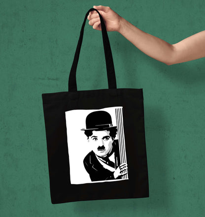 Charli Design Printed Black With Pocket Tote Bag (14 X 16 Inches) For Shopping, College, Travel