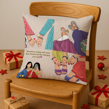 Best Friend Design Cushion (12x12 inches) Pack of 1