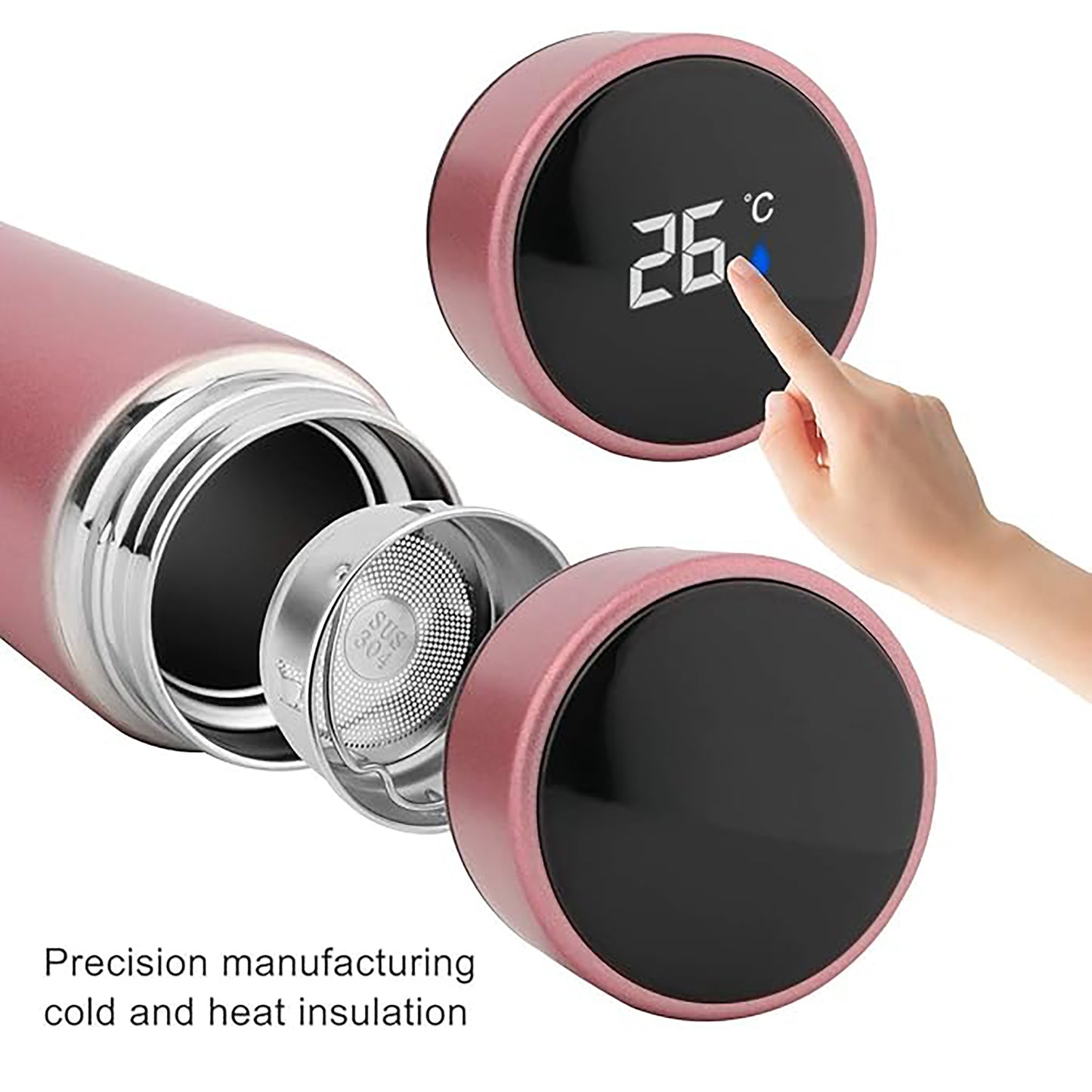Personalized pink Temperature Bottle 500ml