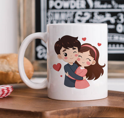 Sweet Couple Printed Glossy Finished,1 Piece,330ml Ceramic Coffee Mug  (330 ml)