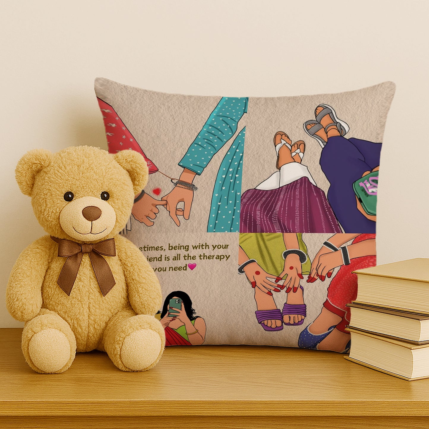 Best Friend Design Cushion (12x12 inches) Pack of 1