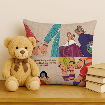 Best Friend Design Cushion (12x12 inches) Pack of 1