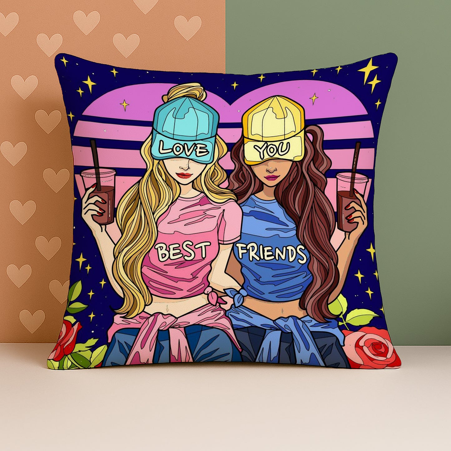 Best Friend Design Cushion (12x12 inches) Pack of 1