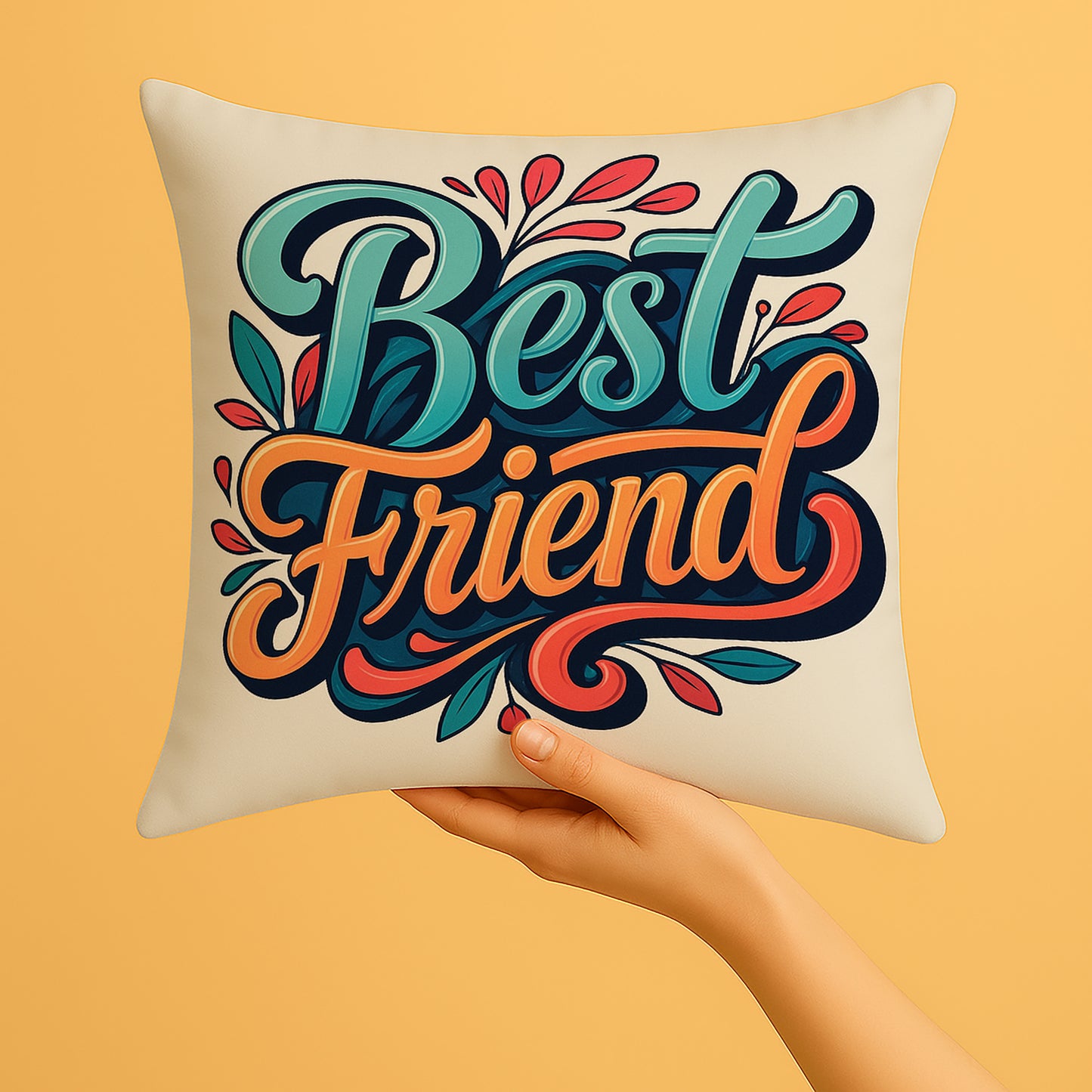 Best Friend Design Cushion (12x12 inches) Pack of 1