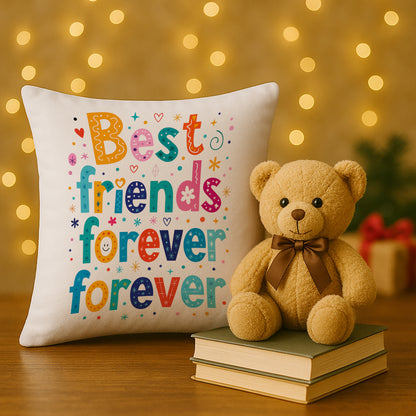 Best Friend Forever Design Cushion (12x12 inches) Pack of 1