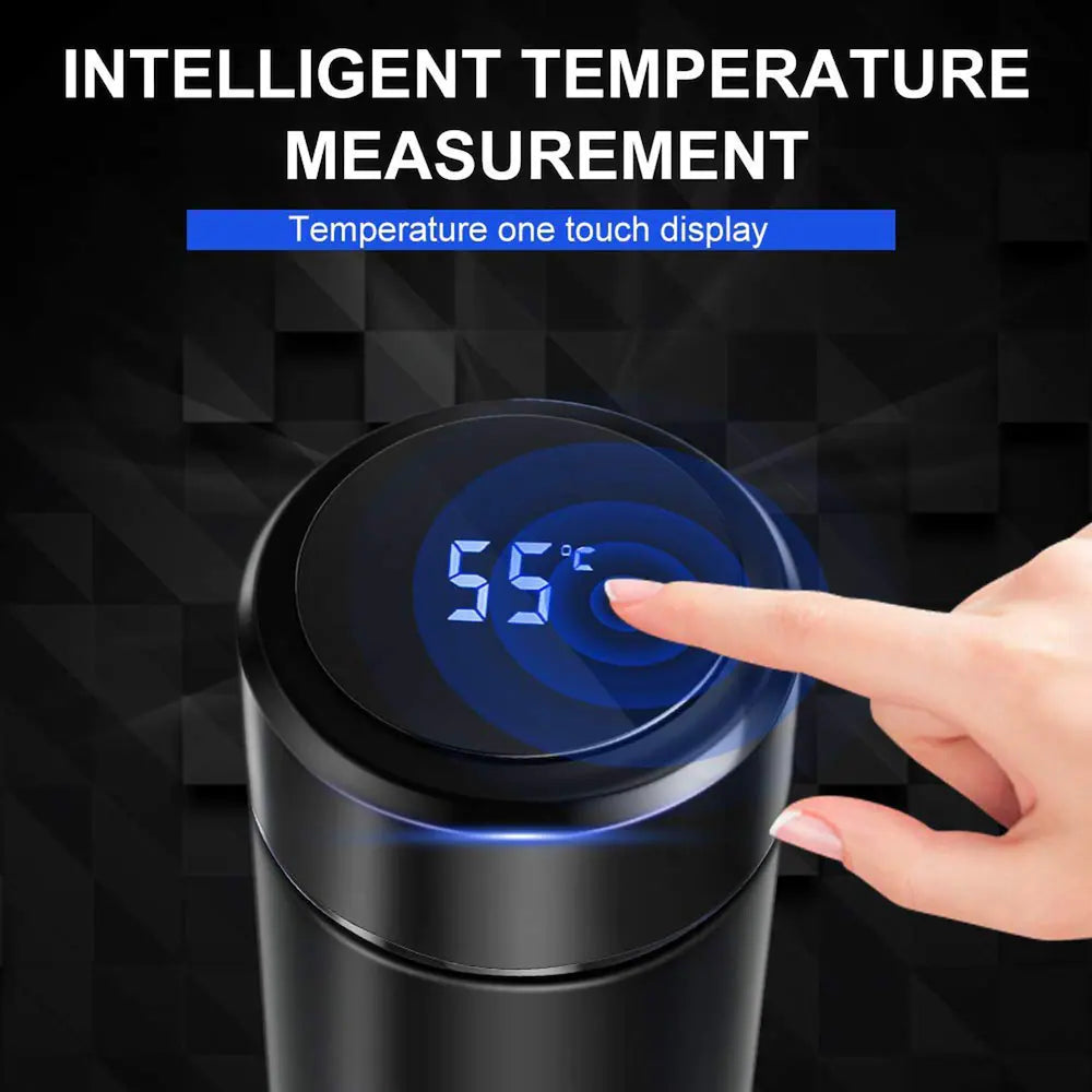 Customized Black Temperature Bottle 500ml with Smart led